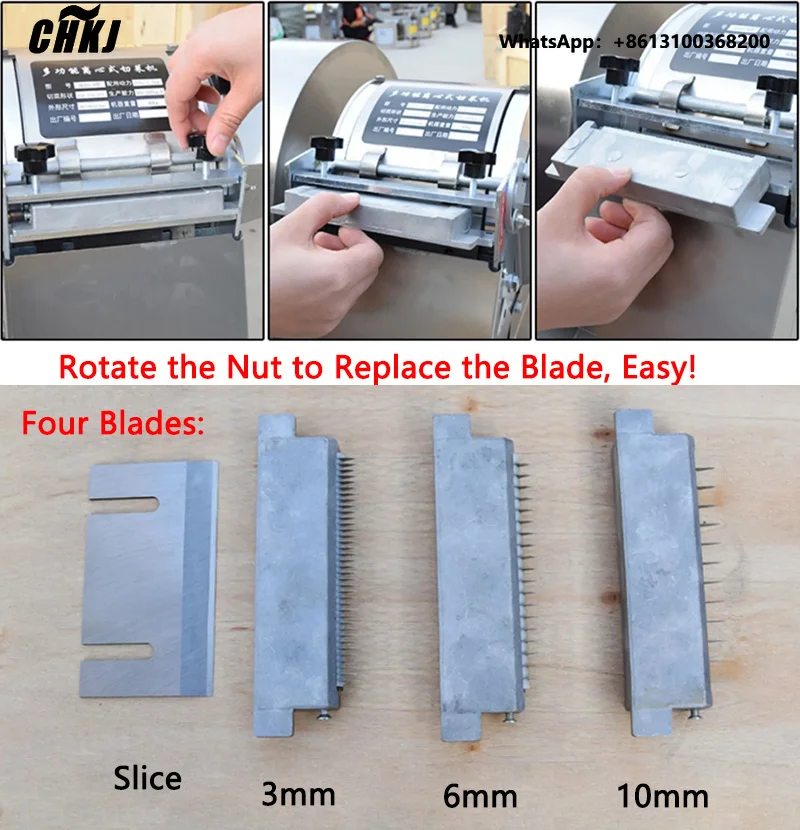 Electric Vegetable Cutter Commercial Multifunction Potato/Radish/Sweet Potatoes/Hawthorn/Ginger Slicing/Shredding/Dicing Machine