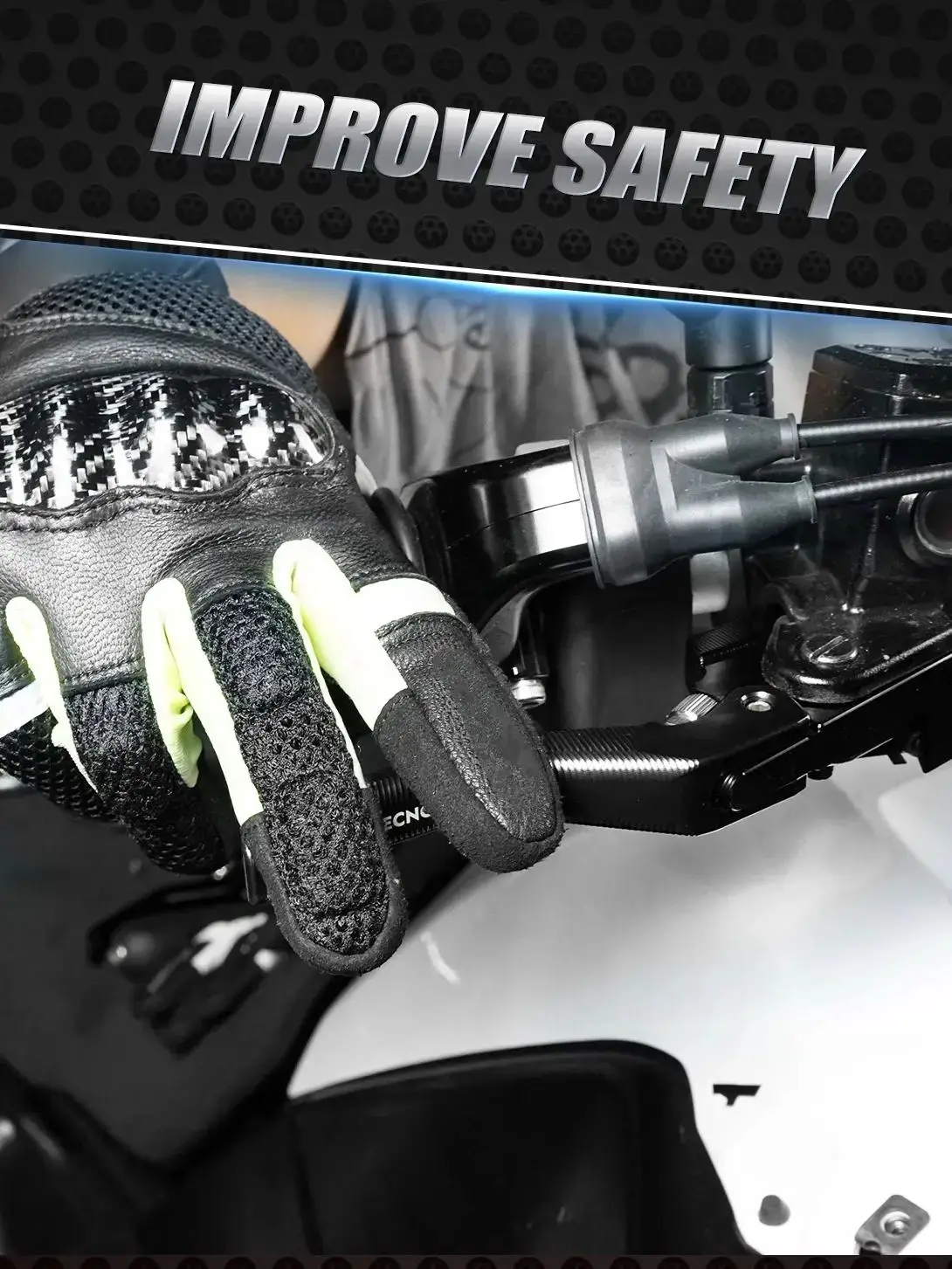 NICECNC Krótkie Klamki Hamulca i Sprzęgła z Mocowaniem do Yamaha Tenere 700 XTZ700 2019-2024 MT07 2018-2020 XSR700 2018-2023 — 2