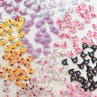 100Pcs Mini Nail Art Set - 3D Cinnamoroll, Kuromi & Hello Kitty Resin Charms for Kawaii DIY Manicures