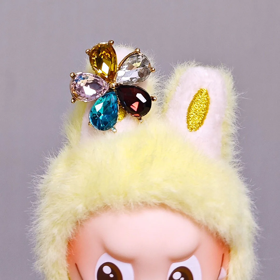 

Kawaii Ear Stud for 10cm Labubu V4 Mini Cute Korean Style Ear Stud Headwear for Mini Labubu 4.0 Dolls Earrings Accessories