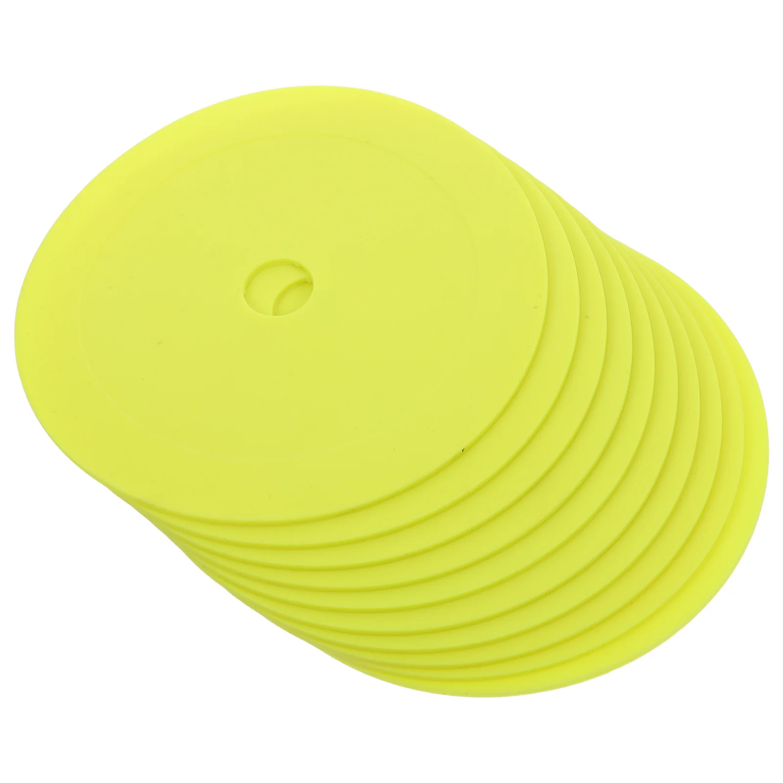

10 Pcs Flat Cone Spot Markers Football Training Disc Mat for Fields Equipment Soccer Goal Plate Pvc