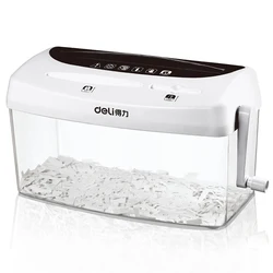 Deli 9935 Mini Desk Manual Shredder 3x23mm Security Level 4 Office Household Hand Shredder A4 For Paper Card Disks