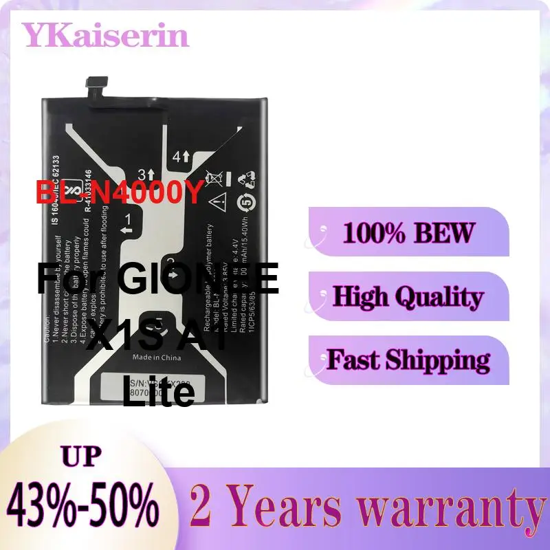 Robust 4000mAh Good Low-Temperature Performance BL-N4000Y For Gionee X1S A1 Lite Mobile Phone Battery