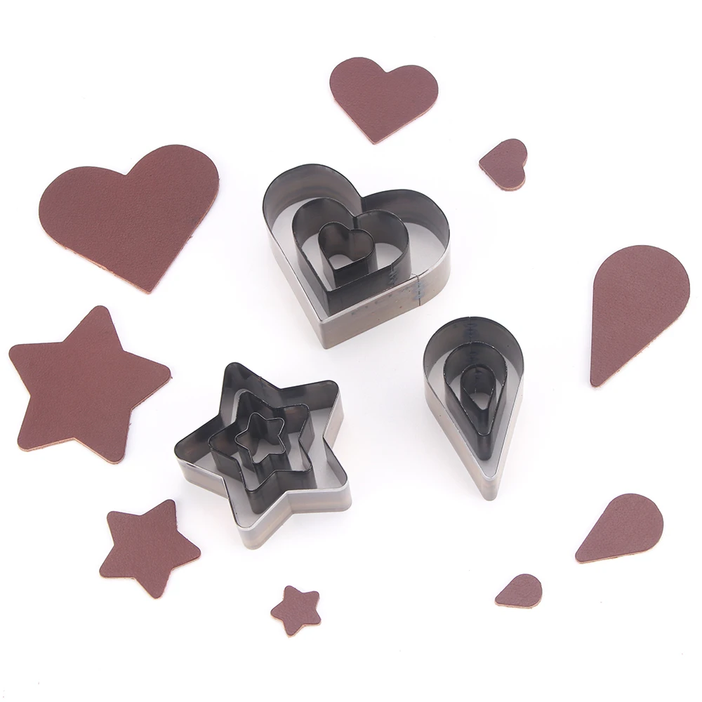 QJH 15/30/50mm Heart/Pentagram/Drop Shaped Leather Knife Die Steel Punching - Leather Craft Leather Cutting Die Earrings Drop