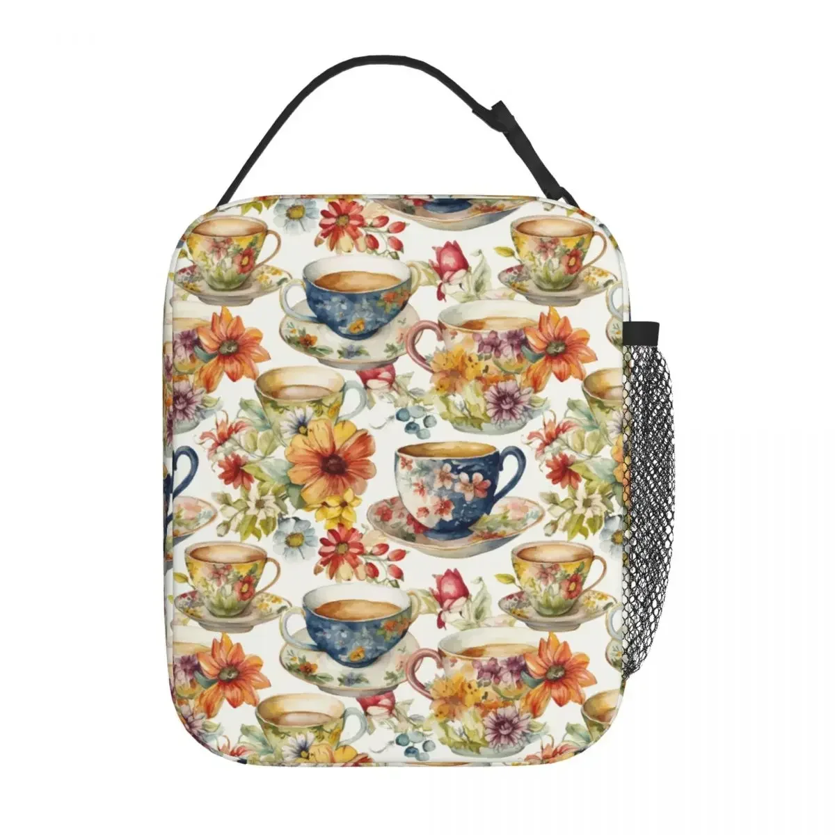 

Floral Afternoon Tea Time Art Thermal Insulated Lunch Bags Outdoor Classic Flower Lunch Container Thermal Cooler Food Box