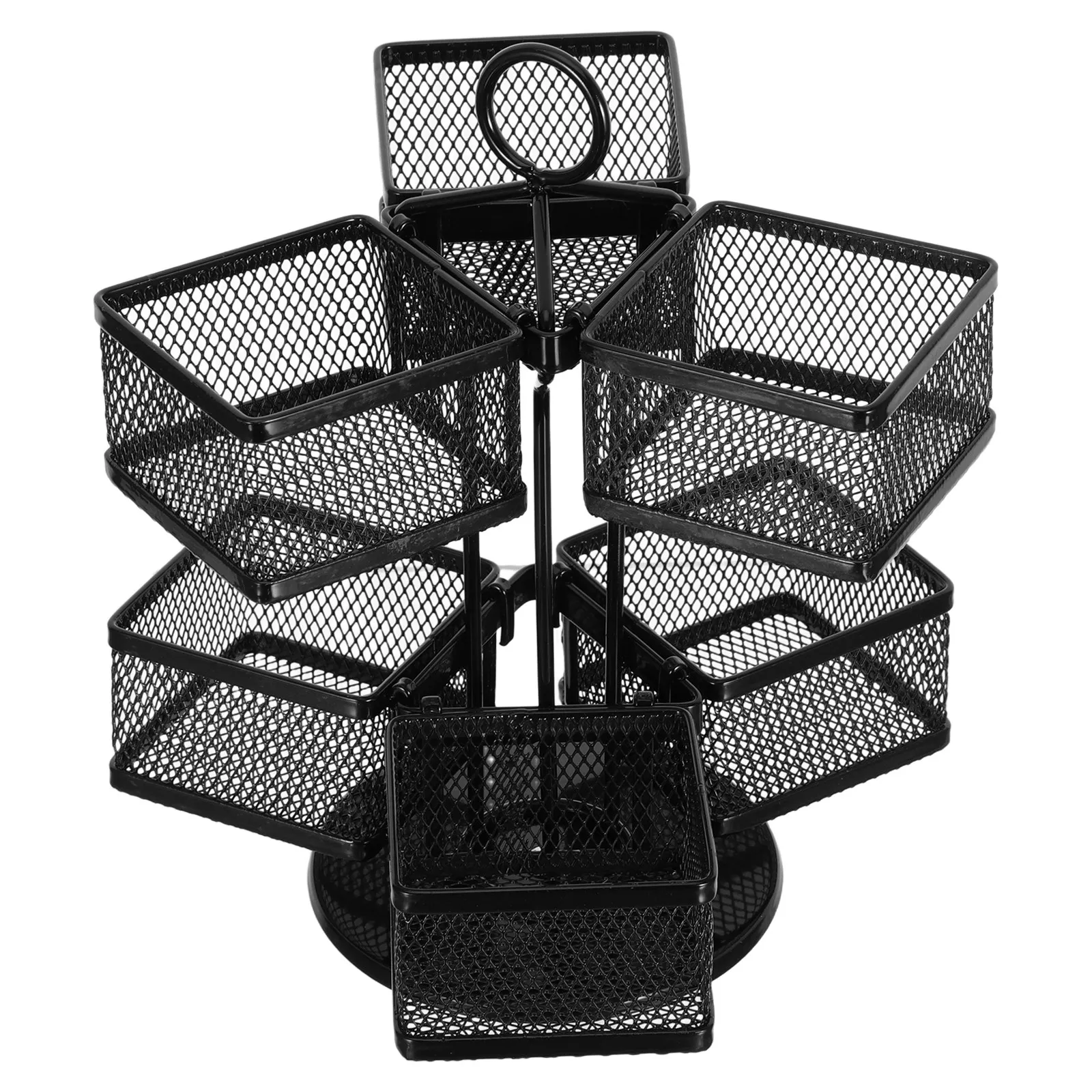 Rotating Tea Bag Organizer 6 Compartments Spinning Carousel 360 Degree Detachable Metal Tea Rack Kitchen Coffee Sugar Storage