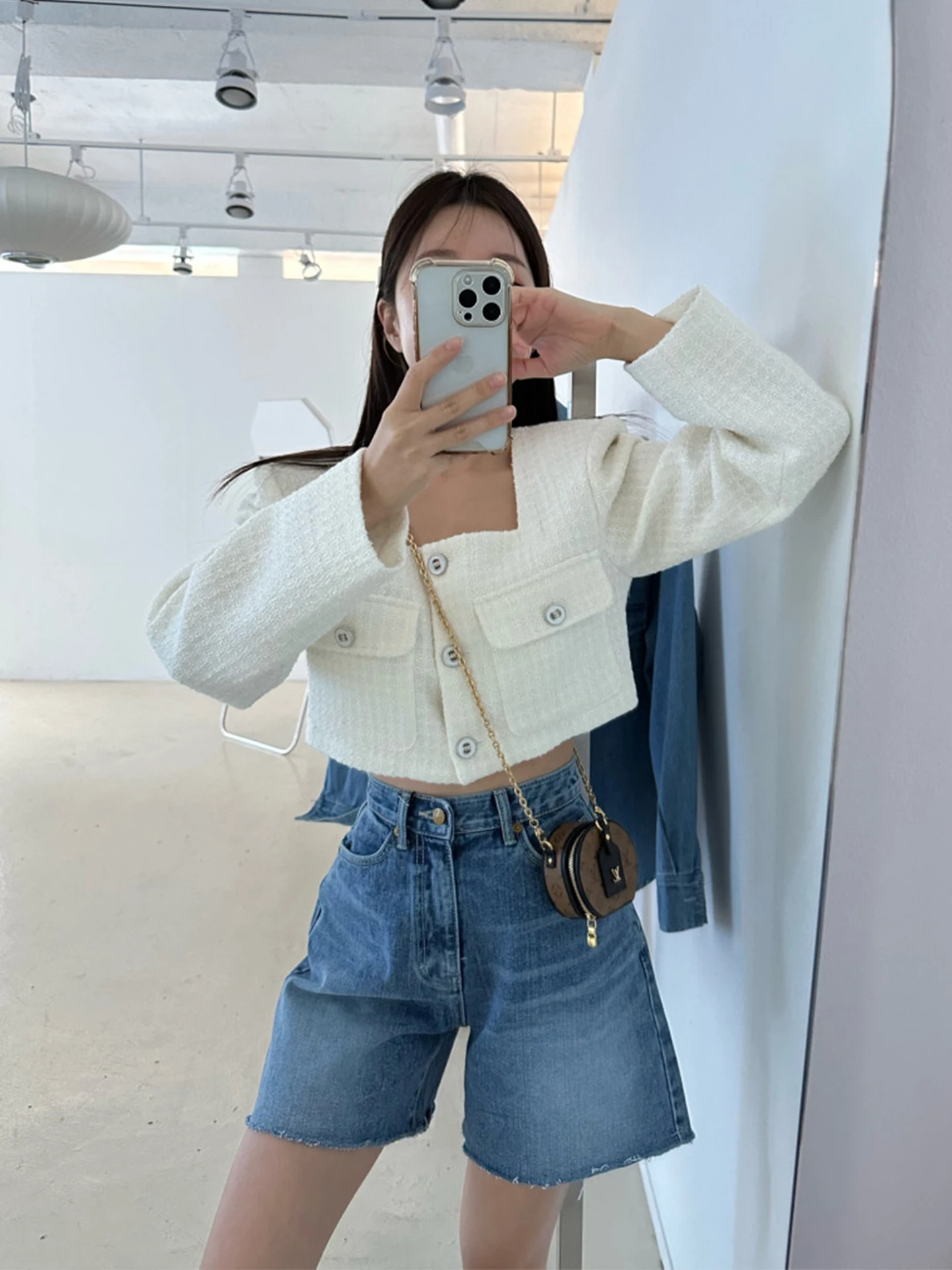 Chic Short Coat Korean Style Small Fragrance Wind Thick Tweed Women's Autumn High-End Sensation Compact Elegant Top