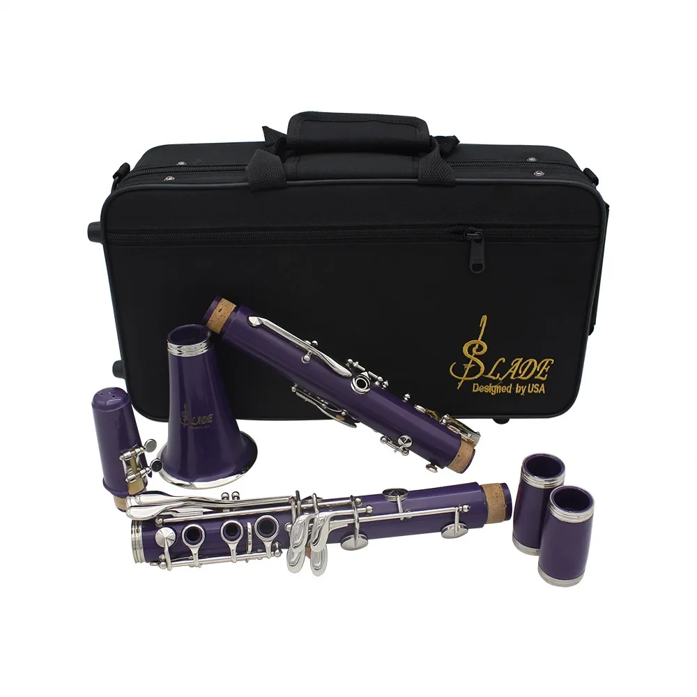 SLADE 17 Keys Clarinet Bb Clarinet 6 Rings Blackwinds Clarinetto Portable Bakelite Clarinet With Parts Woodwind Instruments