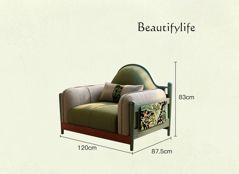 X35 French Retro Small Apartment Fabric Sofa Medium Ancient Style Light Luxury Modern Simple Living Room Sofa
