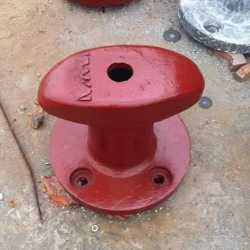 Single and Double Column Bolt Ship Pile Cast Steel Mooring Pile Ship Parts Mooring Column Round Bottom Boat Column