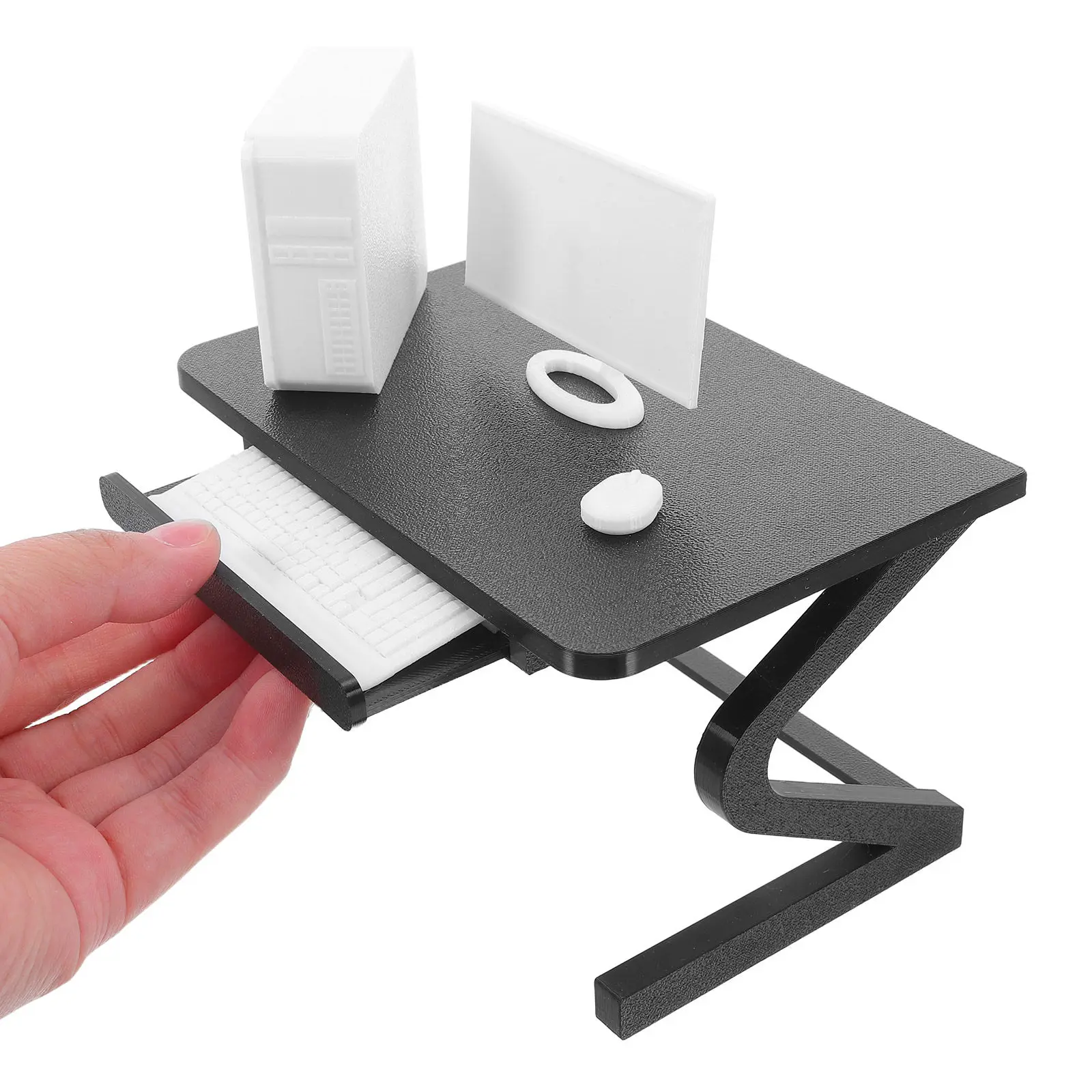 

1 Set Miniature Office Furniture 1:12 Dollhouse Computer Desk Chair Accessories Kids Collectors Room Decoration Photography