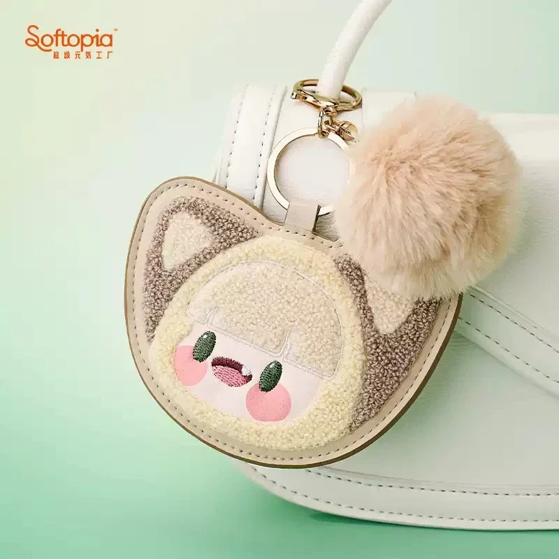 Softopia adou colorido vida série chaveiro de couro pingente anime figura ação ornamento estatuetas decoração para casa bonecas modelo presente