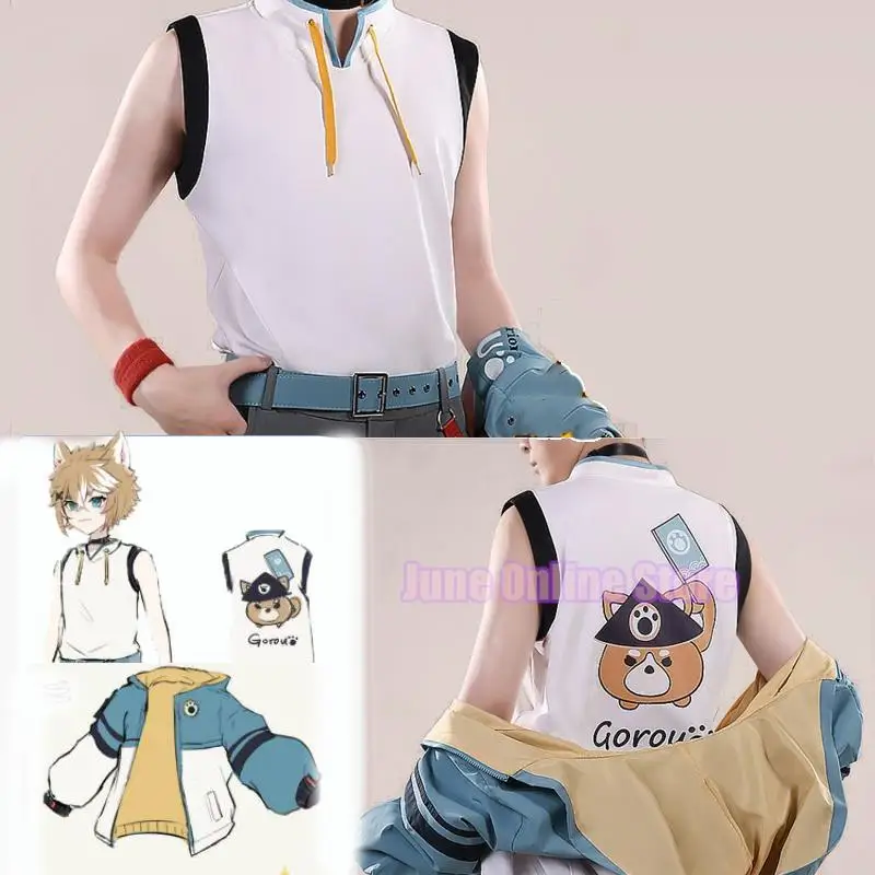 Genshin Impact Gorou Cosplay Kostuum Dagelijkse Mode Mannen Uniformen Gorou Puppy Element Kleding Kostuums Vrijetijdskleding Cos Pruik Staart