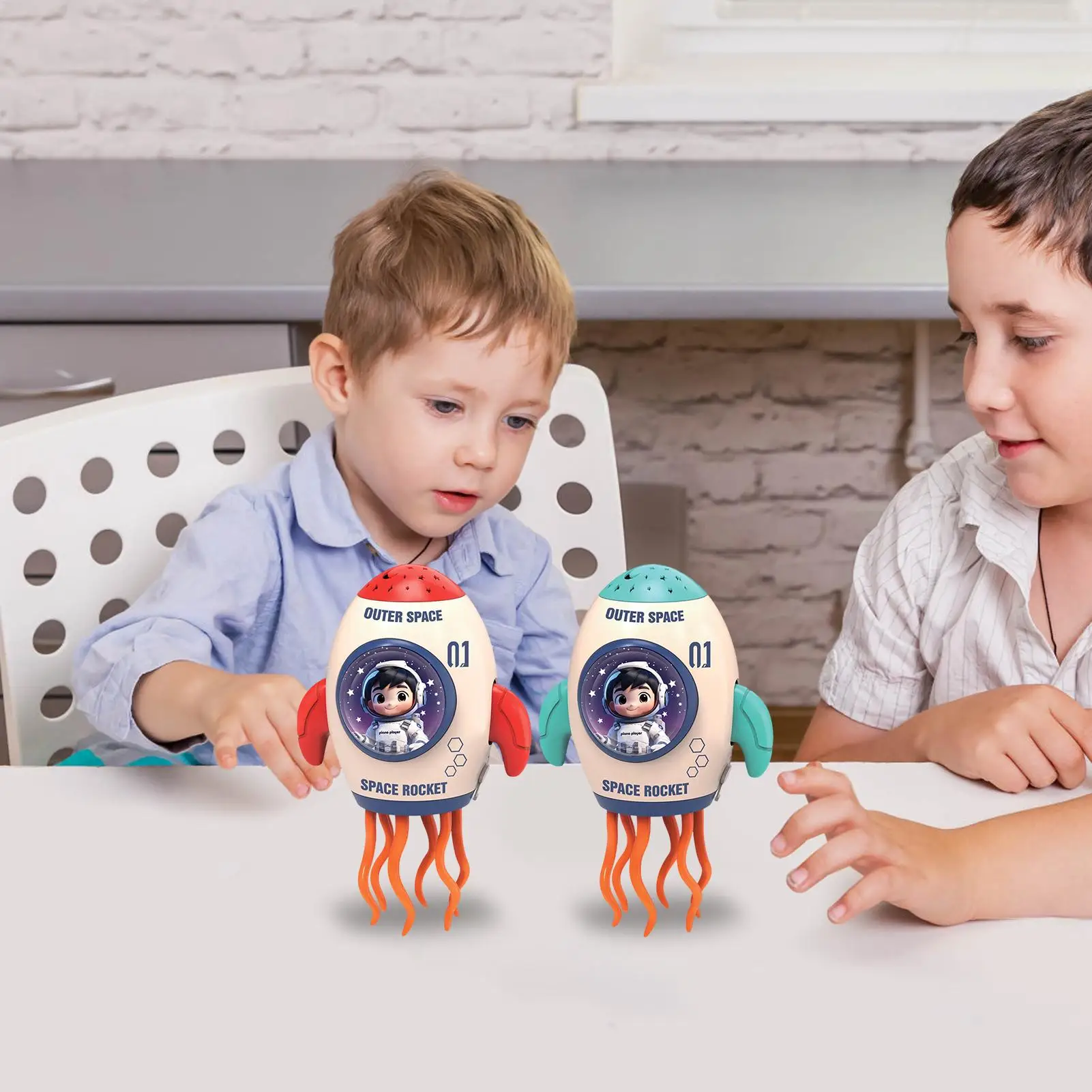 Balançando cabeça de foguete balançando brinquedo de dança interativo pré-escolar aprendizagem educacional ao longo brinquedo animal com luzes música crianças presente