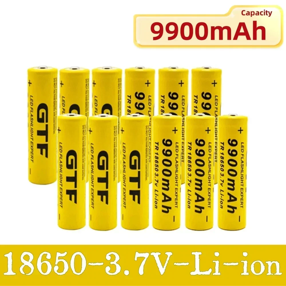 

High-capacity GTF 18650 Battery 3.7V 9900mAh Rechargeable Lithium ion Battery, Suitable for LED Flashlight Battery+Free Shipping