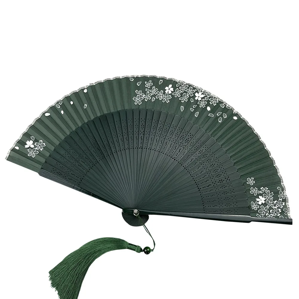 

Folding Hand Fan for Women-Foldable Chinese Japanese Vintage Bamboo Silk Fan for Hot Flash Decoration Music Festival Dance Gift