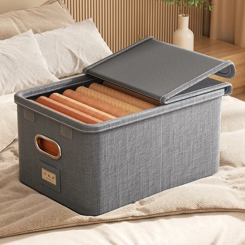 1PC Cation Folding Conjoined Lid Organiser Large Capacity Flip Lid Organiser Household Clothes Organiser Wardrobe Storage Boxes