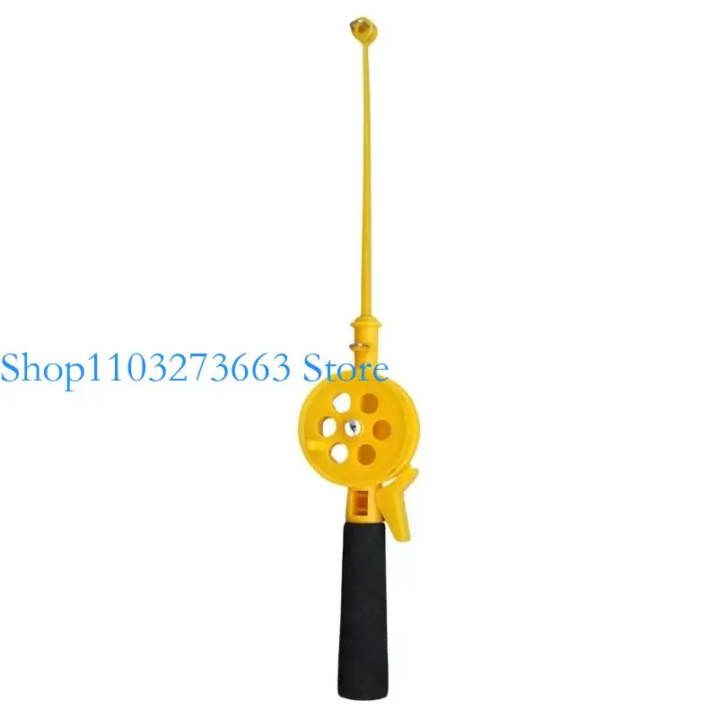 

R6FE Children Fishing Poles Small Ice Fishing Rod With Reels Wheel Lake Pond River Fishing Reels Poles Easy to Carry