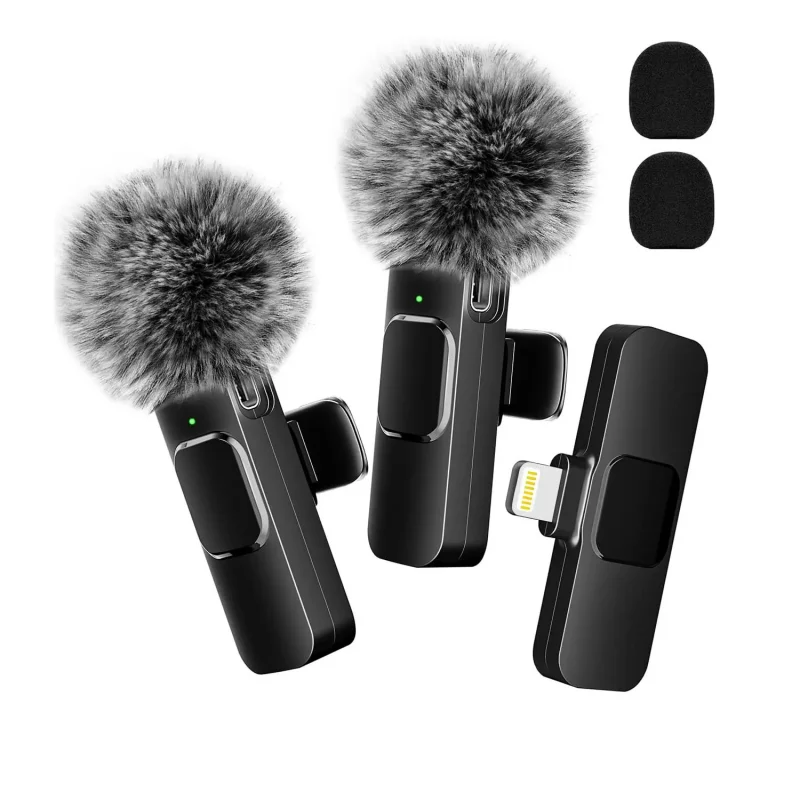 Mini Wireless Lavalier Microphone Audio Video Recording Mini Mic for Iphone Android Mobile Phone Laptop Live Gaming Microphone