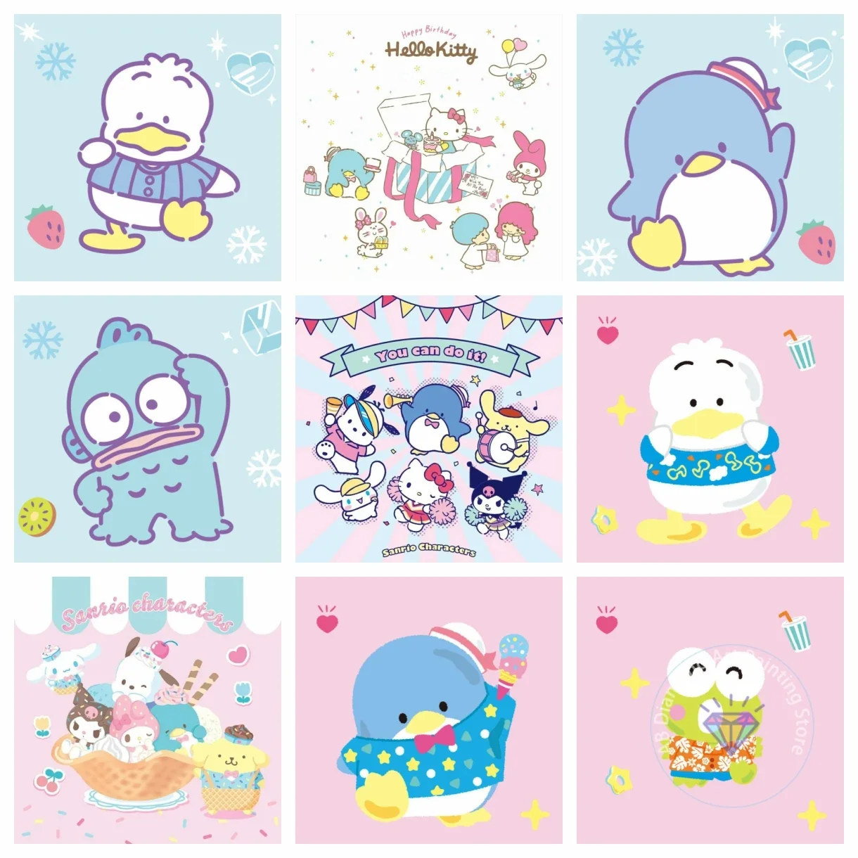

Sanrio Cute Tuxdosam Ahiruno Pekkle AB Diamond Painting Mosaic Diamond Embroidery Embroidery Home Decoration Children's Gift