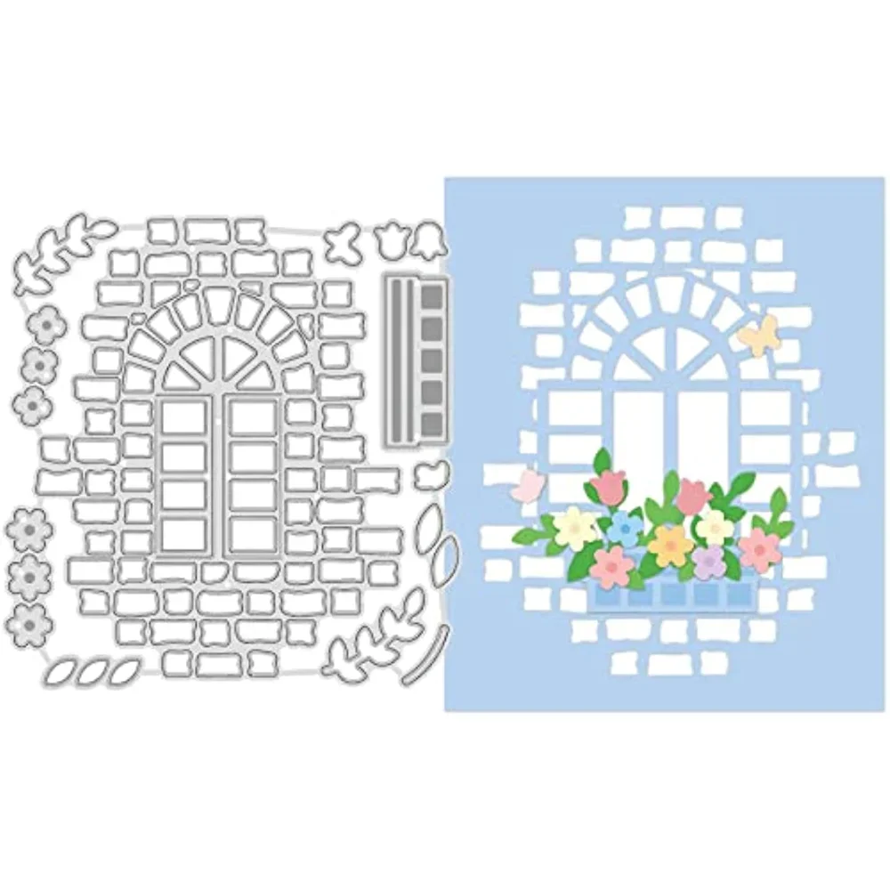 

Flower Window Metal Cutting Dies Die Cuts for DIY Scrapbooking Wedding Birthday Cards Making Album Envelope Decoration