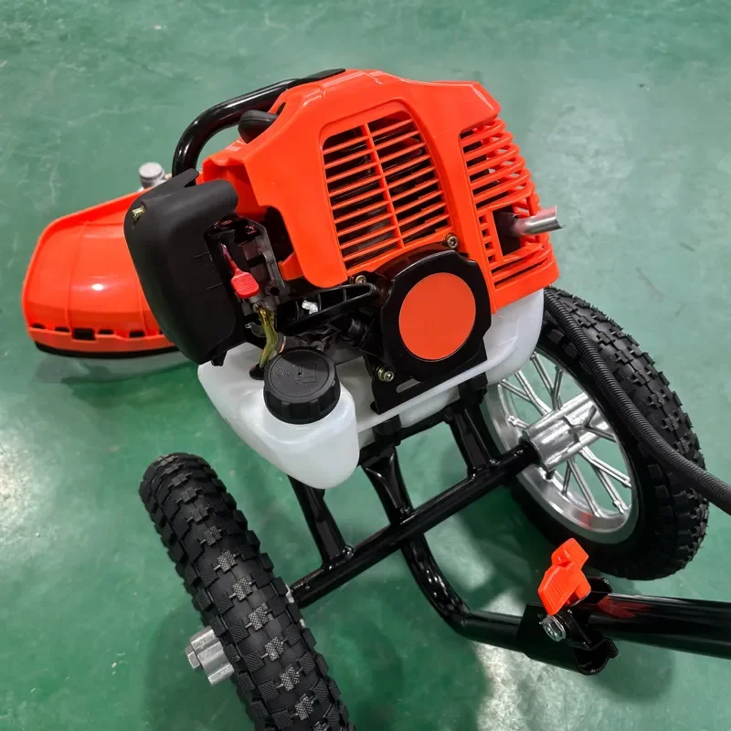 Hot Sale 2 Stroke Hand Push Brush Cutter Home Use Weeder Small Lawn Mower Manual with 2 Wheels