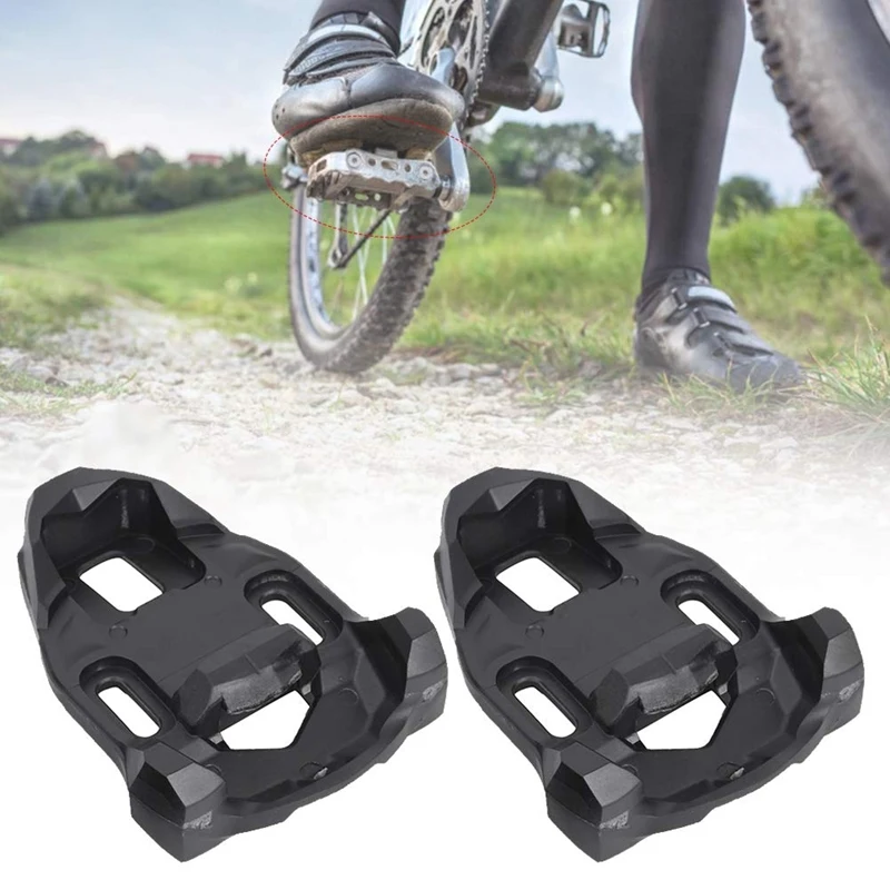 Bike Cleat Set Plastic Black Road Bike Cycling Pedal Cleat Lock Anti-Skid Road Bike Cleat for Time IClic/X-Presso Pedal