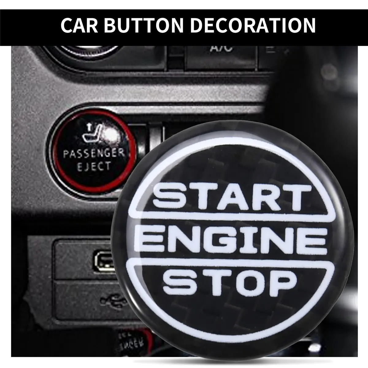 Super Sale Carbon Fiber Car Start Engine Stop Button Button Panel Interior Trim for Ford Mustang 2024 Brand New Auto Accessories