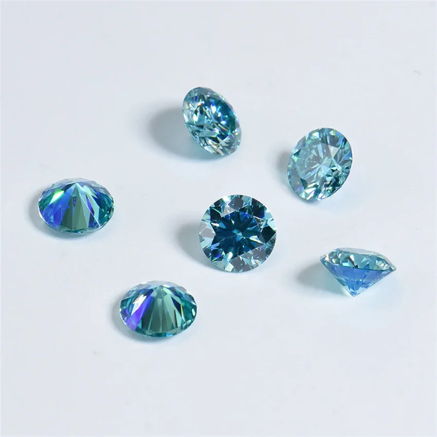 Tbestone-Diamants cultivés en laboratoire ronds, Moissanite de couleur adt, Charbon, Rose, Vert, Noir, Bijoux fins brillants, 0.5-3ct