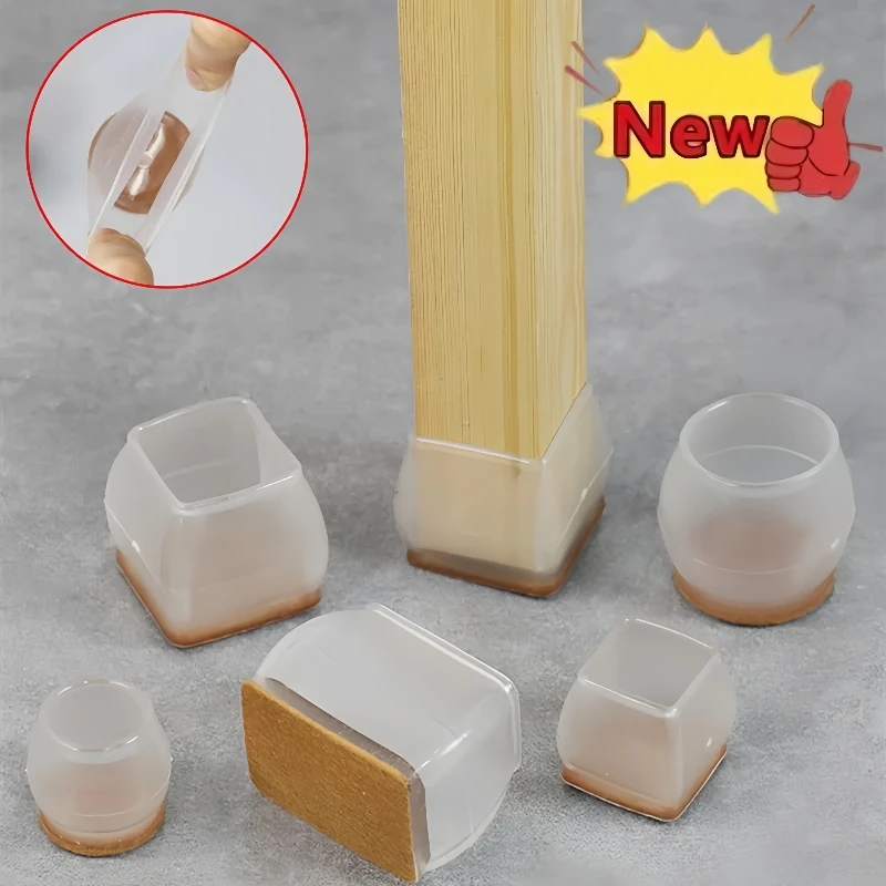 

4pcs Chair Leg Floor Protectors for Hardwood Floors Non-Slip Pad rubber Chair Caps Covers Furniture Table Legs Pads Sliders