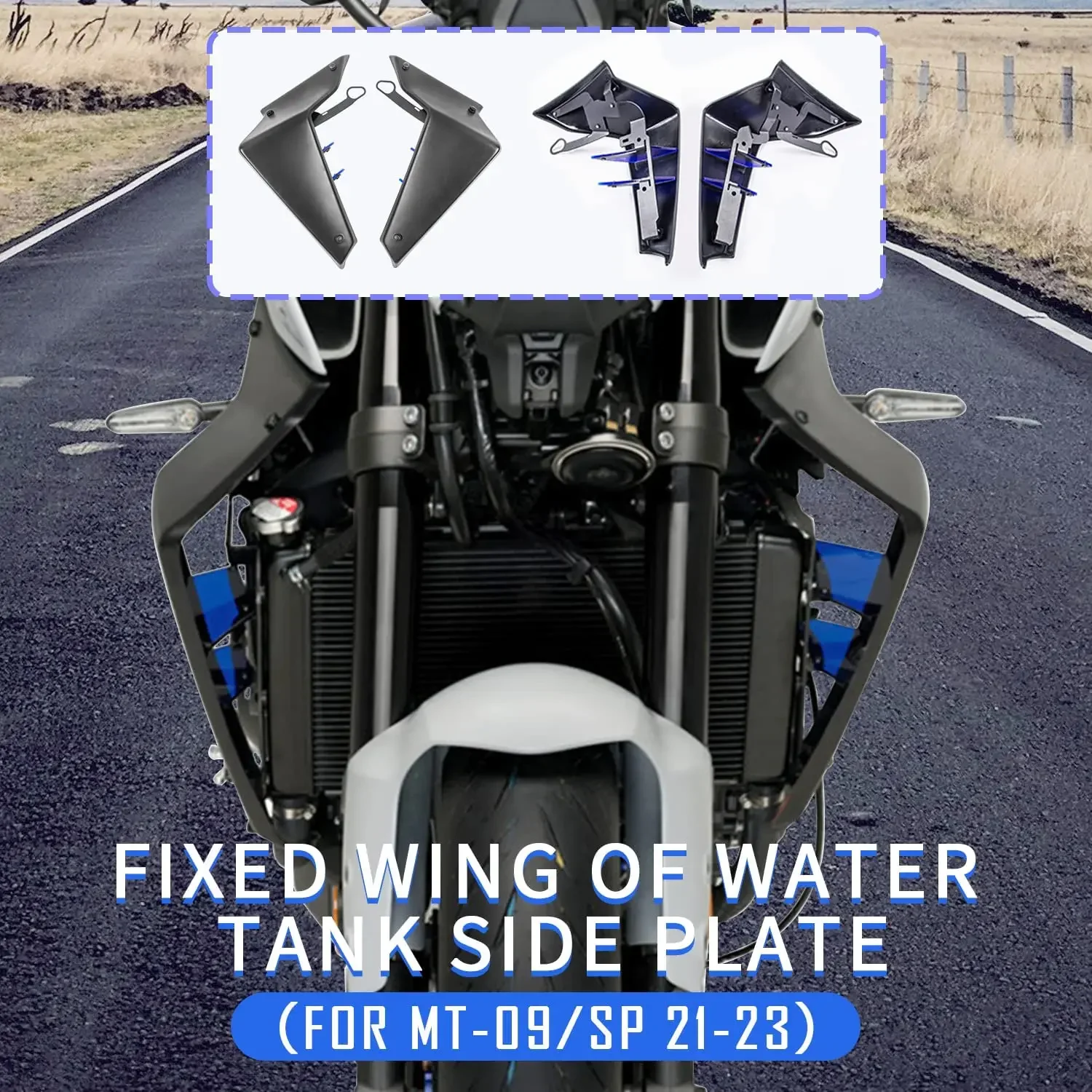 

Motorcycle Radiator Guard Downforce Naked Spoilers Fixed Winglet Fairing Wing Deflector For Yamaha MT09 MT 09 MT-09 SP 2021-2023