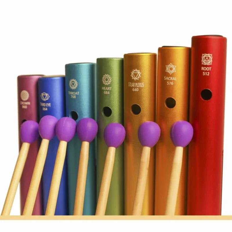 Colorful Wind Chimes 512-960Hz Metal Wah-Wah Tube Percussion Sound Healing Meditation Instrument Education Learning for Children