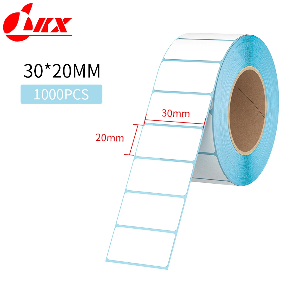 LKX 30x20mm 1000 vellen Direct Print Thermisch Papier Sticker voor Barcode Label papel adhesivo Tag in Rol voor niimbot printer