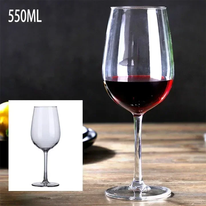 Plastic Transparent Unbreakable Silicone Plastic Wine Glass Cups  Bar& Home Goblet 320ML/550ML/580ML Drinking Supplies