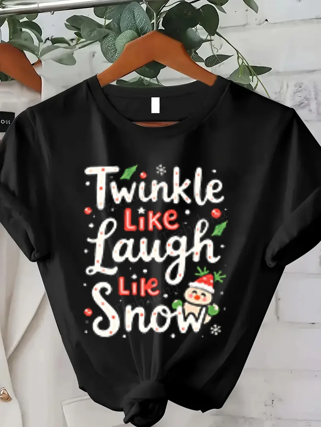 

Женская футболка Twinkle Laugh Like Snow Рождественская футболка для женщин