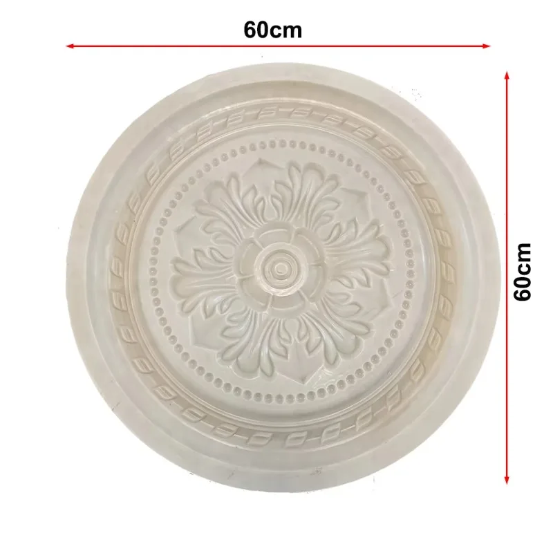 French PU lamp panel round ceiling mold shape decoration European style imitation plaster chandelier base lamp pool disc mold