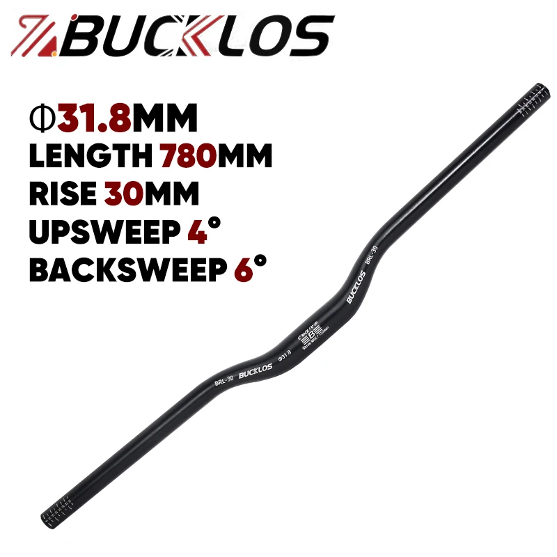 BUCKLOS Mountainbike Stuur 31.8mm 25.4mm Fiets Riser Bar 620/660/720/780mm Aluminium MTB Stuur Fietsen Onderdelen