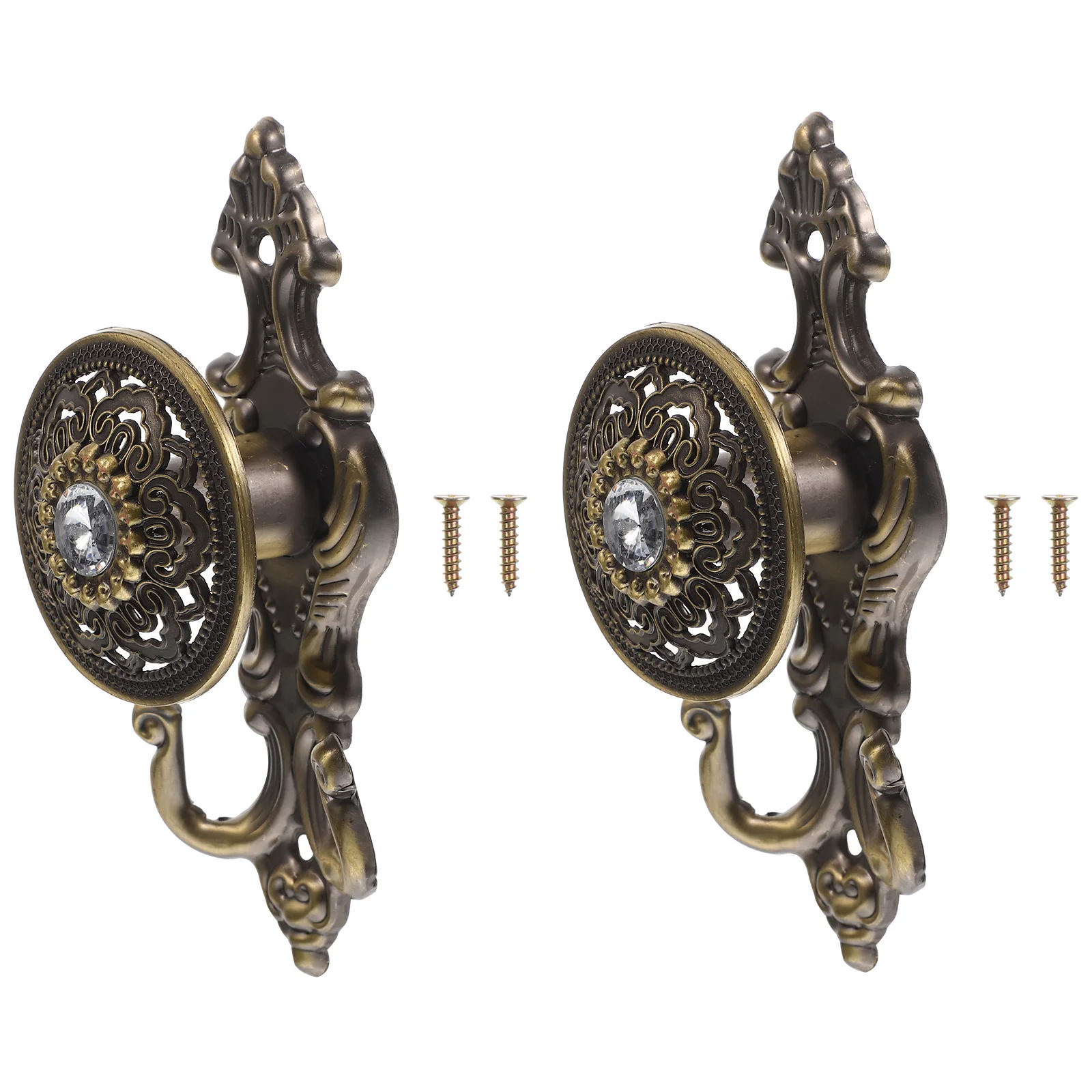 2 stücke Strass Haken Set Vintage Dekorative Vorhang Haken Für Badezimmer Küche Dusche Handtuch Kleidung Hängen Hause Dekoration