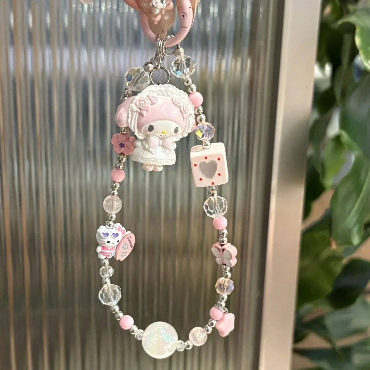 

Милый ремешок для телефона Sanrio - Hello Kitty & My Melody, цепочка из бусин для чехла телефона, камеры CCD, брелока, милый розовый аксессуар