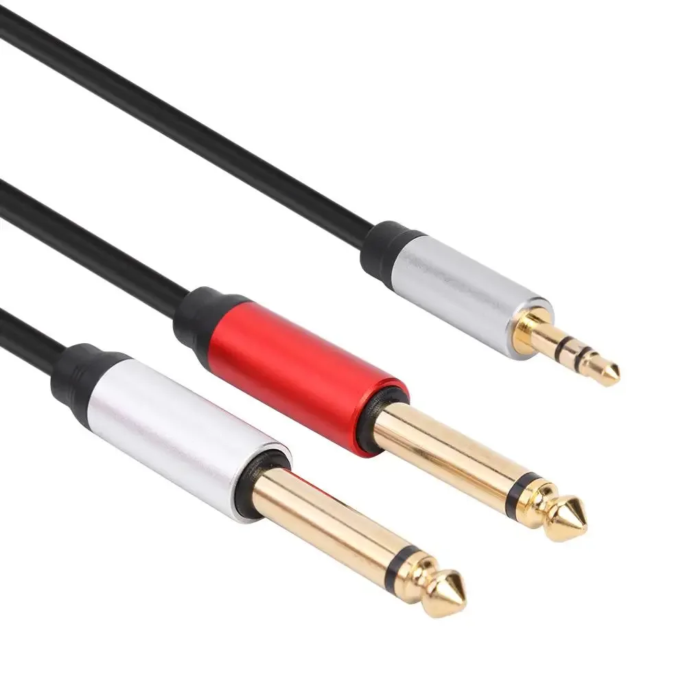 

1.8m Stereo 3.5mm TRS to Dual 6.35mm TS AUX Audio Cable for PC MP3 Headphone Mixer Amplifier 3.5 to 2x6.5 Mono Jack Splitter