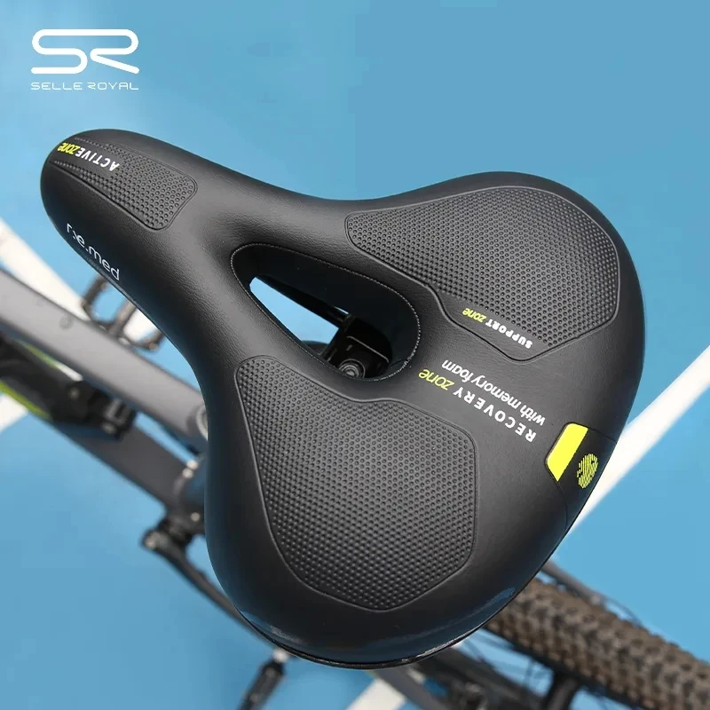 SR Bicycle Saddle Hollow Breathable Shock Absorbing MTB Road Bike Seat Memory Foam Soft Cushion With Cardboard Cycling Accessory