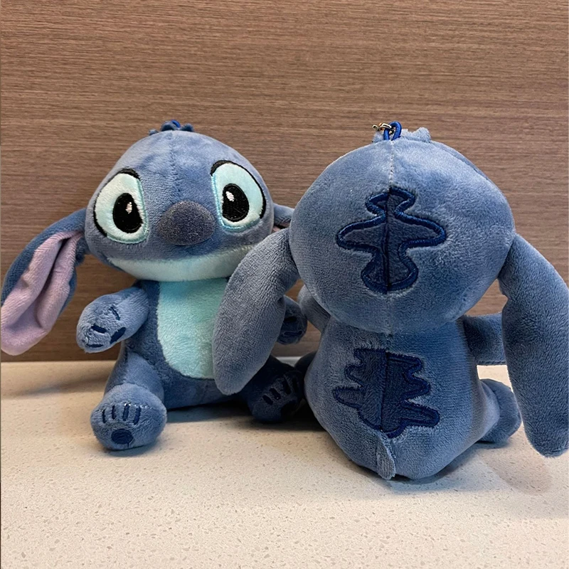 디즈니 스티치 플러시 장난감 키 체인 펜던트 만화 귀여운 인형 어린이 생일 선물 파티 크리스마스 선물