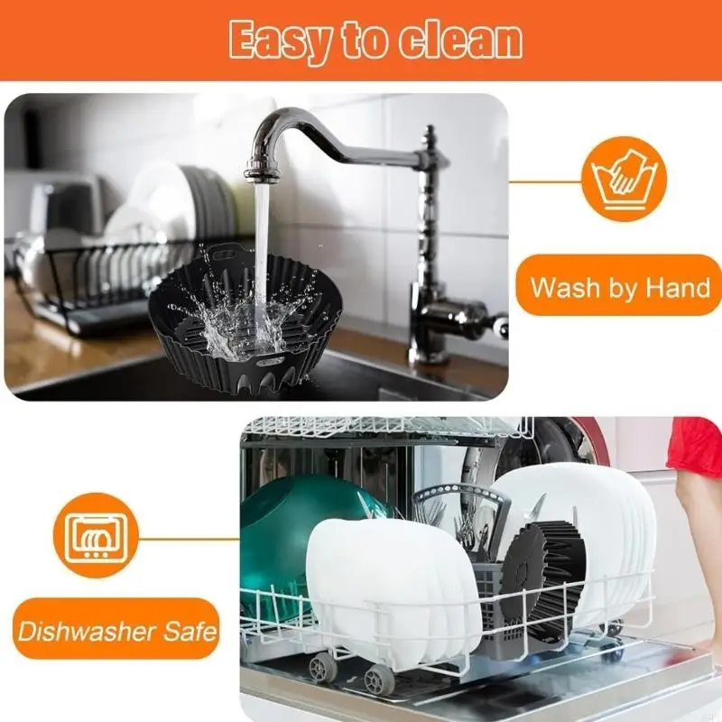 j6pe 실리콘 에어 프라이어 패드 실리콘 라이너 논스틱 에어 프라이어 요리 액세서리