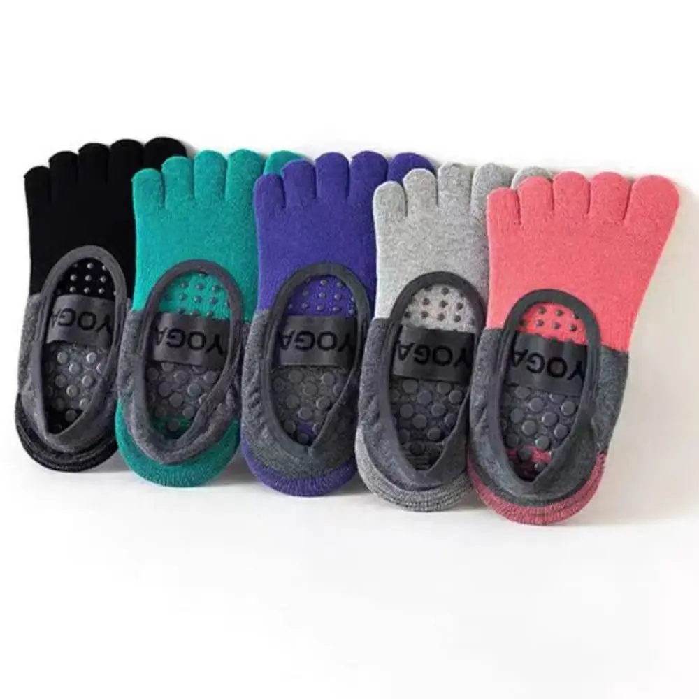 

Silicone Low-ankle Ladies Yoga Socks Boat Sock Breathable Pilates Socks Non-Slip Cotton Five Toes Sports Socks Ballet Dance