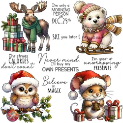 Mangocraft Winter Days Cute Animals Clear Stamps Christmas DIY Scrapbooking Supplies Silicone Stamp For Card Making Albums Decor