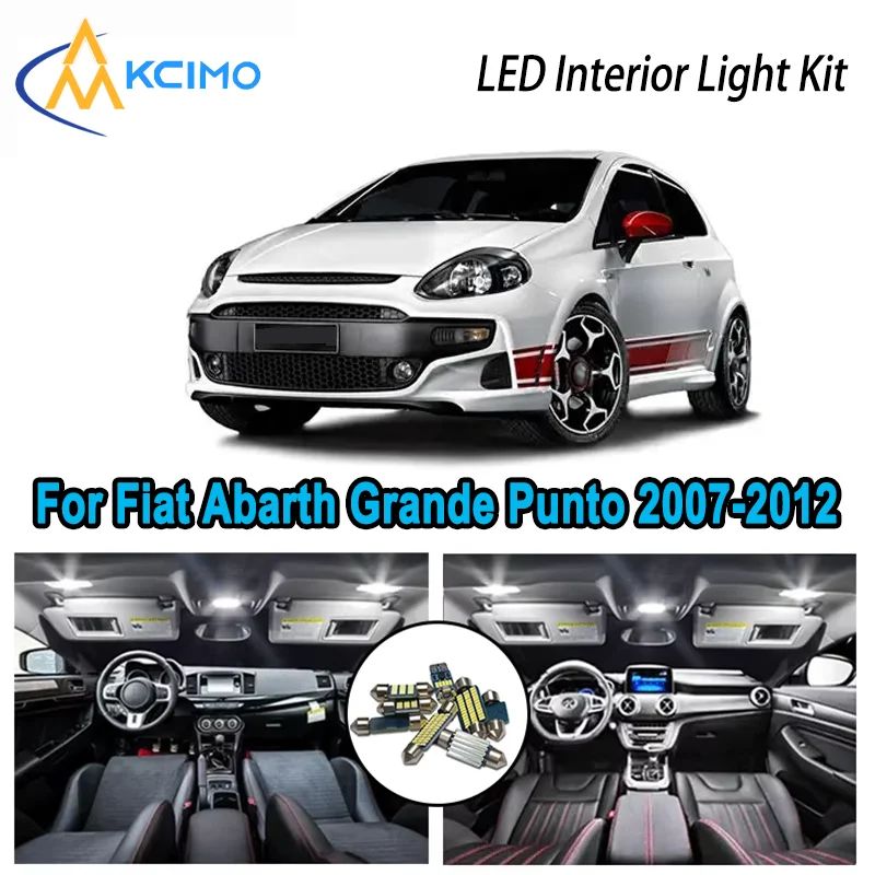 

High-Quality LED Interior Kit for Fiat Abarth Grande Punto 2007-2012 2008 Premium Error-Free Dome Map Trunk Automotive Lamps