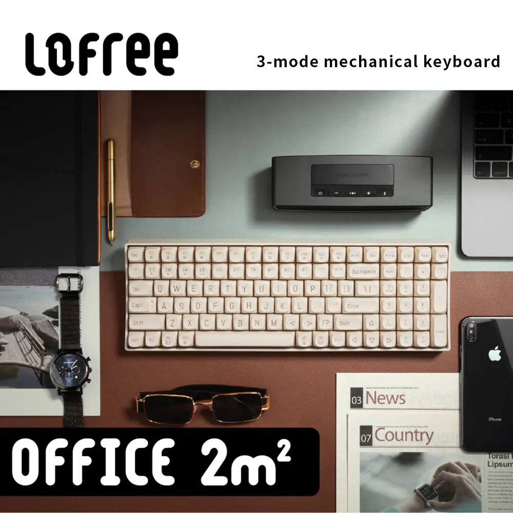 LOFREE 68/100 teclas teclado mecánico táctil de modo Triple 2,4G inalámbrico USB tipo c interruptor con cable intercambio en caliente teclado de oficina/jogador