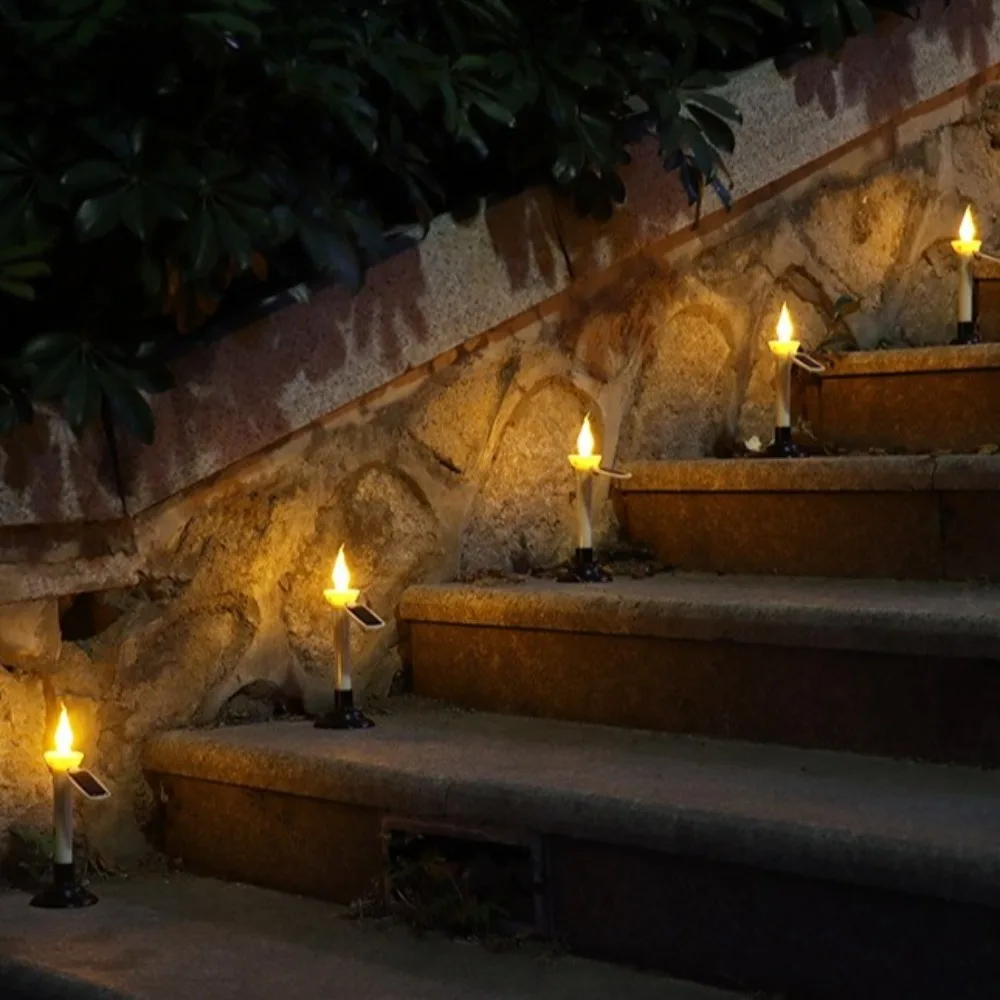 4/6pcs Halloween Solar Candle Lights Flameless 2 in 1 Lawn Light Home Landscape Decoration Rainproof Ground Lamp Outdoors