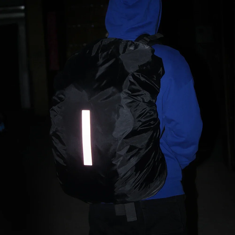 Capa de Chuva Refletiva Impermeável para Mochila, Capa de Segurança para Ciclismo Noturno, Capa de Chuva Leve para Atividades ao Ar Livre, Camping e Caminhadas