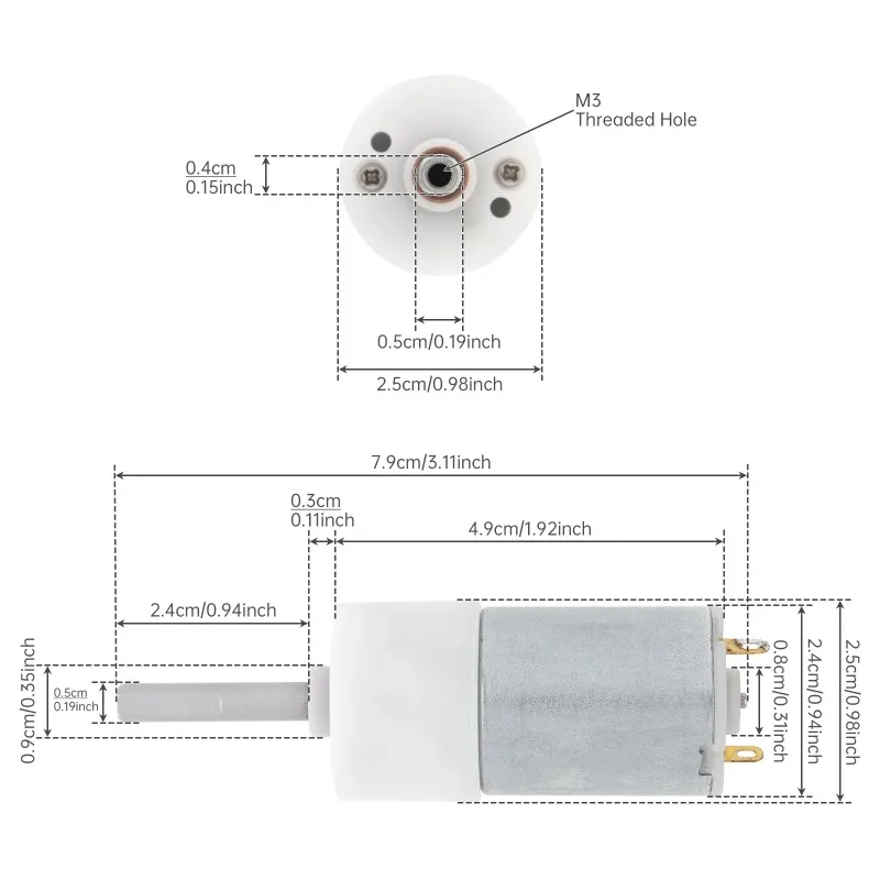 Can be replaced with an electric toilet brush R 280 gear motor R280 gear motor 3.7V 250 RPM flat shaft high torque DC motor